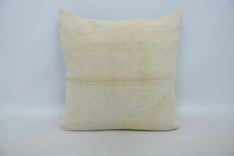Turkish Pillow, Vintage Kilim Throw Pillow, Pillow Cover, Kilim Cushion Sham, 24x24 Beige Cushion, Southwestern Cushion, Accent Throw Pillow Sham - 1