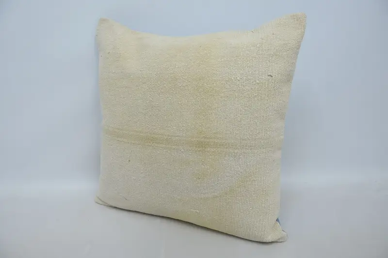 Turkish Pillow, Vintage Kilim Throw Pillow, Pillow Cover, Kilim Cushion Sham, 24x24 Beige Cushion, Southwestern Cushion, Accent Throw Pillow Sham - 4