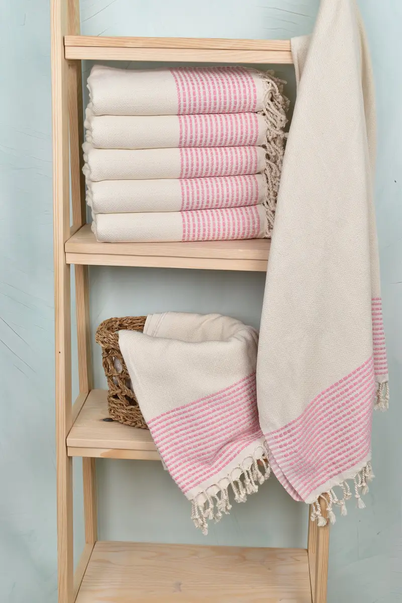 Sand-resistant Turkish towel for the beach, Wedding Shower Gift, Bridal Shower Gift, 70x36 Cotton Striped Towel, Beach towel, Sand-resistant towel - 3