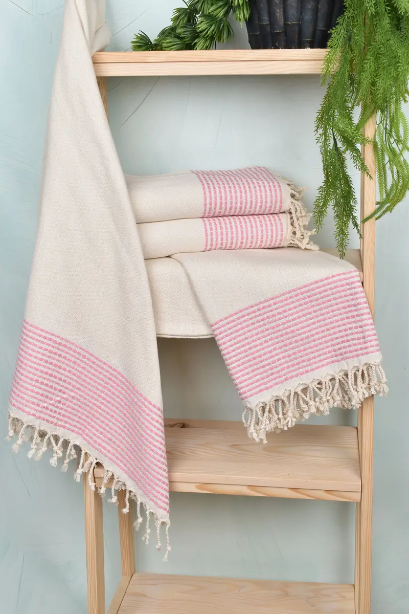 Sand-resistant Turkish towel for the beach, Wedding Shower Gift, Bridal Shower Gift, 70x36 Cotton Striped Towel, Beach towel, Sand-resistant towel - 6