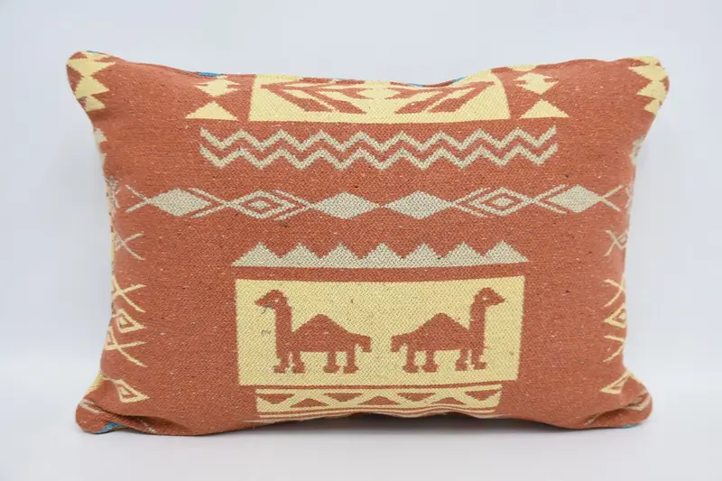 Cushion, Pillow for Couch, 20x28 Yellow Cushion Cover, Handmade Kilim Cushion, Ethnical Kilim Rug Pillow, Southwestern Cushion Cover - 5