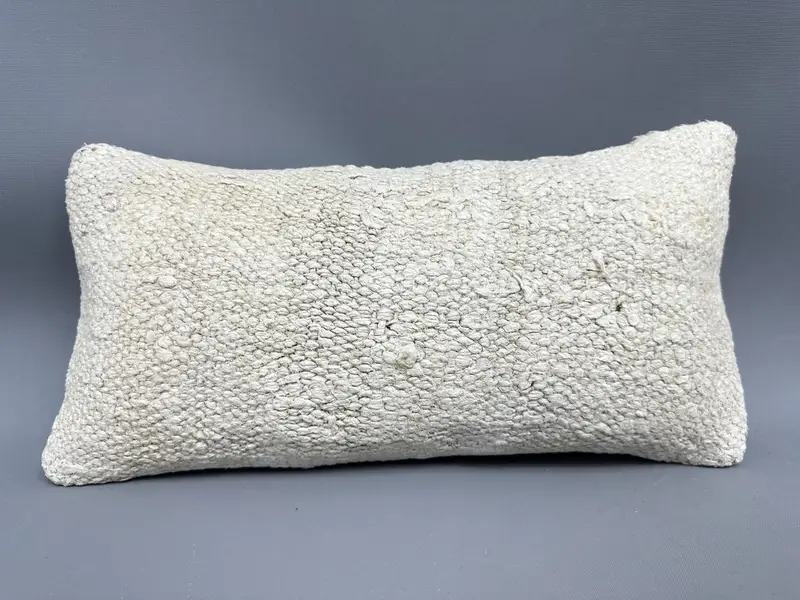 Vintage Kilim Pillow, Authentic Pillow Case, Pillow Cover, Boho Pillow Sham Cover, 8x16 Beige Cushion Cover, Turkish Kilim Pillow - 4