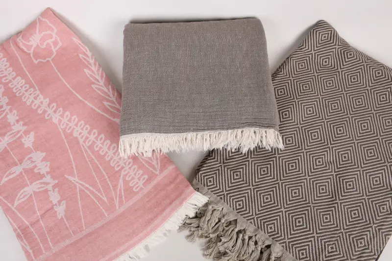 Monogram Blanket, Best Wedding Gift, 80x60 Cotton Set of 5 Towel, Gift For Coworker, Woven Throw Blanket, Oversized Beach Towel, Bedspread - 7