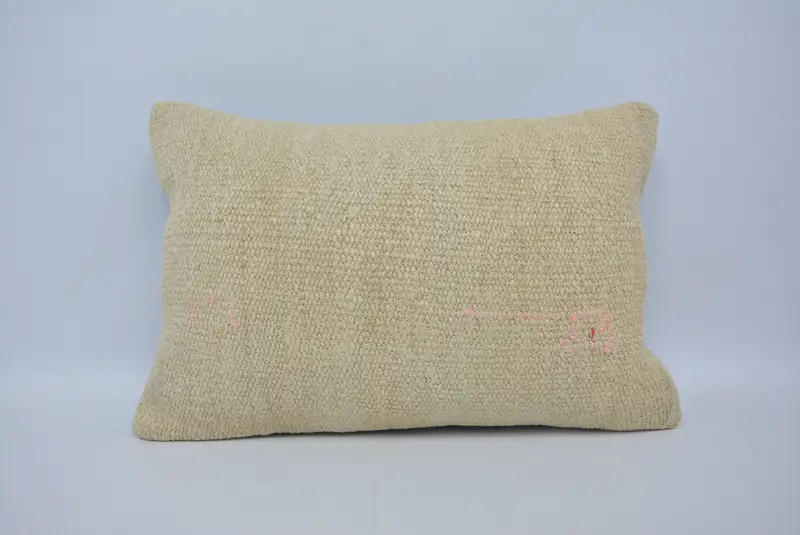 Interior Designer Pillow, Boho Pillow Sham Cover, 16x24 Beige Cushion Case, Meditation Cushion Cover, Cushion Case, Vintage Kilim Pillow - 1