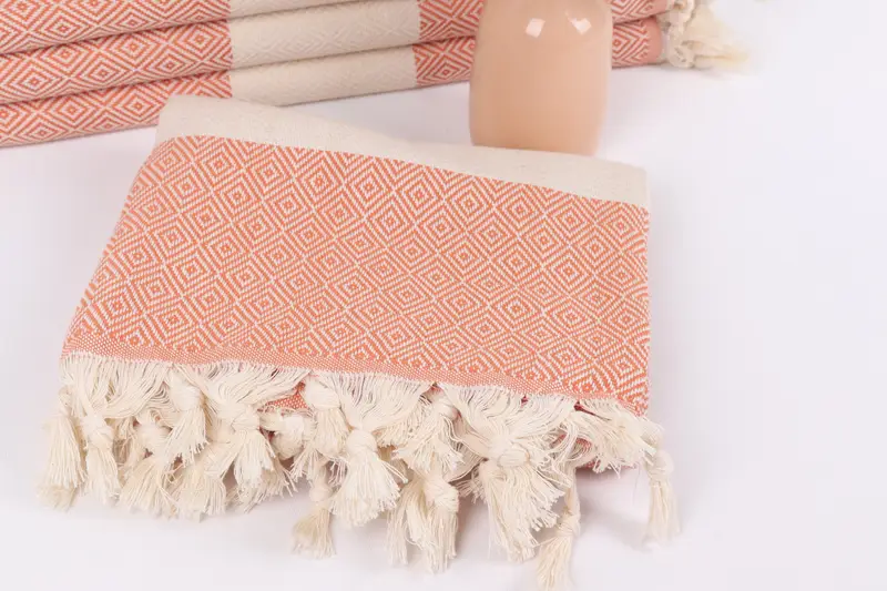 Quick-drying peshtemal towel for poolside, Thin towel, Bachelorette Party Gifts, Unique Gift, 70x40 Cotton Diamond Towel, Turkish hand towel - 5