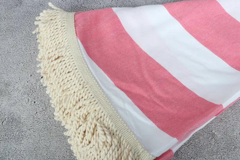 Best Friend Christmas Gift, Holiday Towel, Peshtemal Towel, Soft towel, Bachelor Towel, Beach towel, 64x64 Cotton Striped Round Towel, Pool Towels - 4