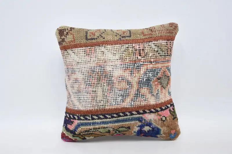 Pillow Cover, Home Decor Pillow, 12x12 Blue Pillow, Vintage Throw Pillow Cover, Boho Pillow, Pillow for Sofa, Ethnic Pillow - 1