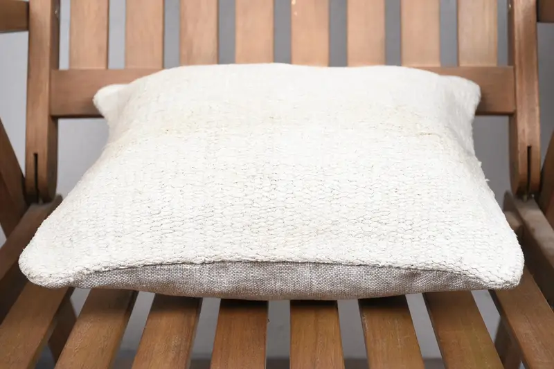 Turkish Kilim Pillow, Pillow Cover, 14x14 Beige Cushion Cover, Vintage Kilim Pillow, Vintage Kilim Throw Pillow, Outdoor Bolster Pillow Cover - 5