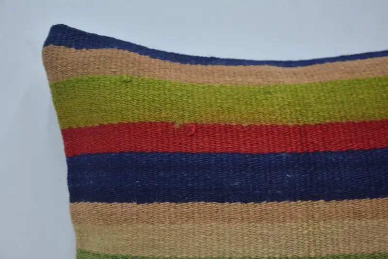 Turkish Kilim Pillow, Vintage Kilim Throw Pillow, 16x16 Green Pillow, Gift Pillow, Christmas Cushion Cover, Pillow Cover - 2
