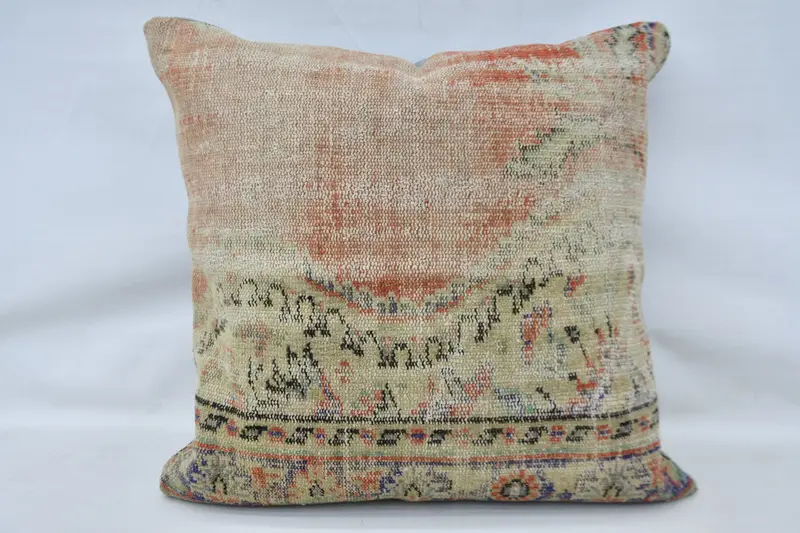 Kilim Pillow, Anatolian Cushion Cover, Pillow, Kilim Cushion Sham, Turkish Kilim Pillow, Cozy Throw Pillow Cover, 32x32 Red Pillow Case - 1