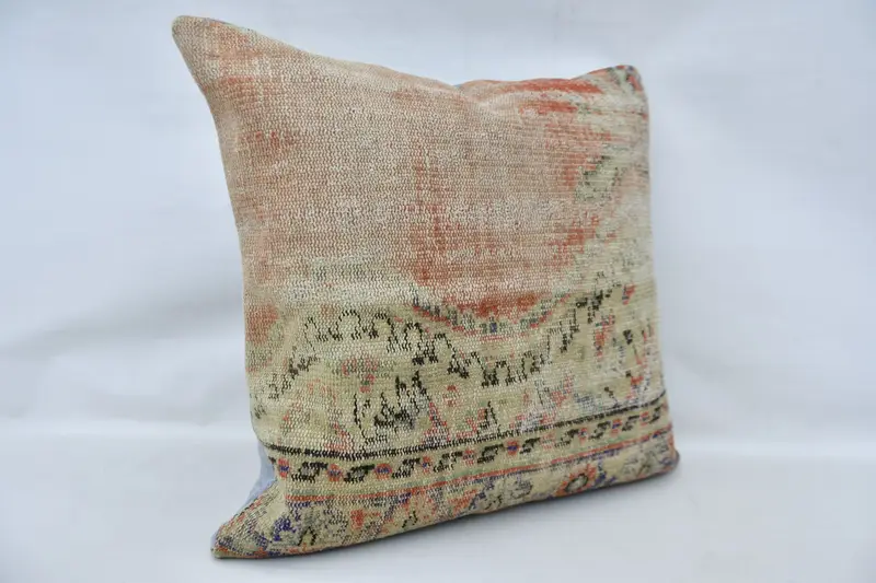 Kilim Pillow, Anatolian Cushion Cover, Pillow, Kilim Cushion Sham, Turkish Kilim Pillow, Cozy Throw Pillow Cover, 32x32 Red Pillow Case - 3