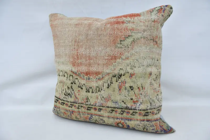 Kilim Pillow, Anatolian Cushion Cover, Pillow, Kilim Cushion Sham, Turkish Kilim Pillow, Cozy Throw Pillow Cover, 32x32 Red Pillow Case - 5