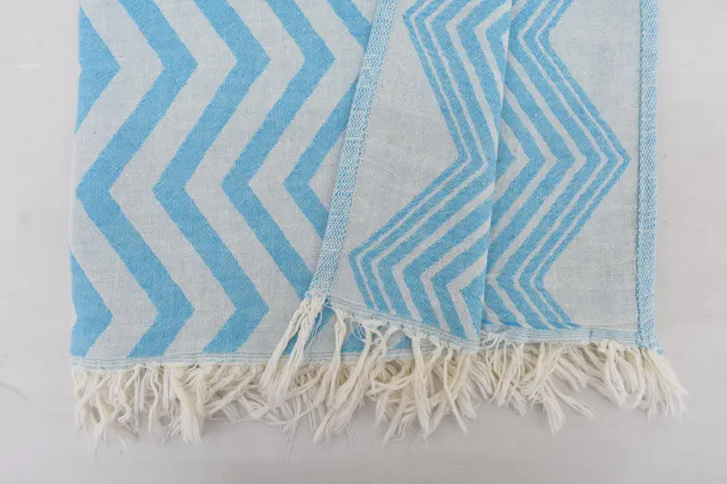 Toalla de diseño en zigzag de algodón 40x24, toalla de mano personalizada, regalo conmemorativo, favor de la fiesta de viaje de niña, poca de cocina turca, favor de la boda en la playa, regalo de boda - 5