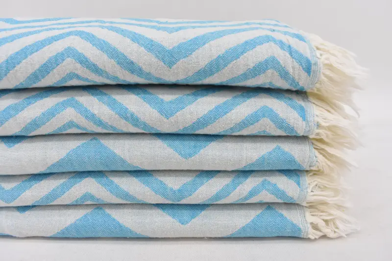 Toalla de diseño en zigzag de algodón 40x24, toalla de mano personalizada, regalo conmemorativo, favor de la fiesta de viaje de niña, poca de cocina turca, favor de la boda en la playa, regalo de boda - 2