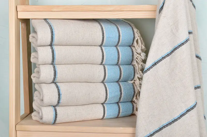 Monogram Beach Towel, Hammam towel, Custom Bath Towel, Oversized Beach Towel, Bachelorette Party Gift, Bride Gift, 70x36 Linen Striped Towel - 2