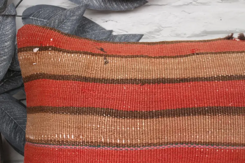 Nautical Throw Cushion Cover, Home Decor Pillow, Cushion Case, Handmade Kilim Cushion, Pillow for Sofa, 12x24 Red Cushion Case - 2