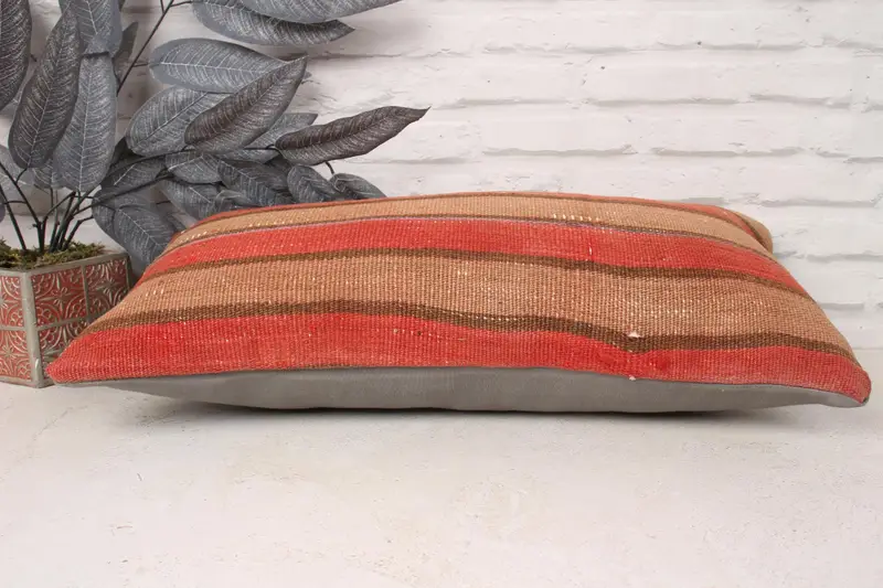 Nautical Throw Cushion Cover, Home Decor Pillow, Cushion Case, Handmade Kilim Cushion, Pillow for Sofa, 12x24 Red Cushion Case - 5
