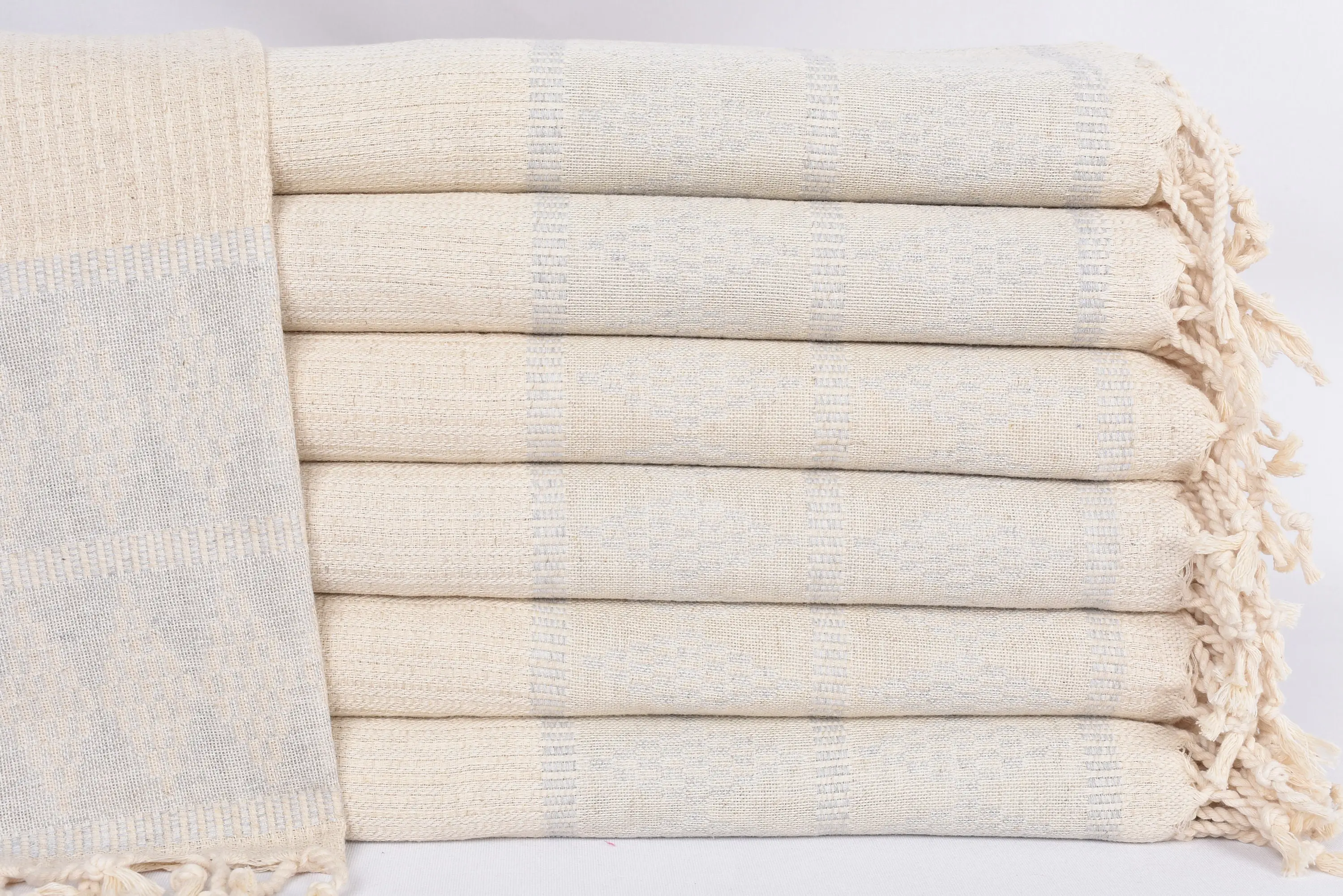 Bridesmaid Gifts Light Gray Kilim Design Tea Towel, 40x20 Inches - 1