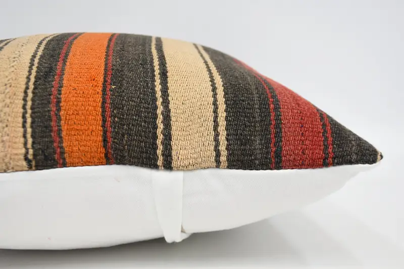 Ethnical Kilim Rug Pillow, Cushion Cover, Retro Pillow Cover, Yoga Pillow, Turkish Kilim Pillow, 20x20 Brown Cushion, Seat Cushion, Pillow for Couch - 5