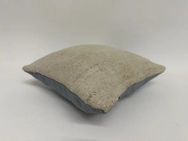 Kilim Yastık Sham, 12x12 Bej Yastık Kapağı, Meditasyon Yastığı Kapağı, Türk Tezgah Yastığı, Ev Dekor Yastığı, Yastık, Türk Kilim Yastığı - 6