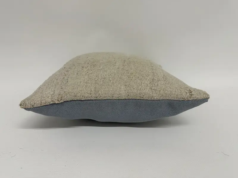 Kilim Yastık Sham, 12x12 Bej Yastık Kapağı, Meditasyon Yastığı Kapağı, Türk Tezgah Yastığı, Ev Dekor Yastığı, Yastık, Türk Kilim Yastığı - 5