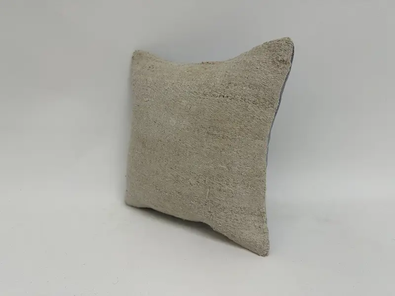 Kilim Yastık Sham, 12x12 Bej Yastık Kapağı, Meditasyon Yastığı Kapağı, Türk Tezgah Yastığı, Ev Dekor Yastığı, Yastık, Türk Kilim Yastığı - 4