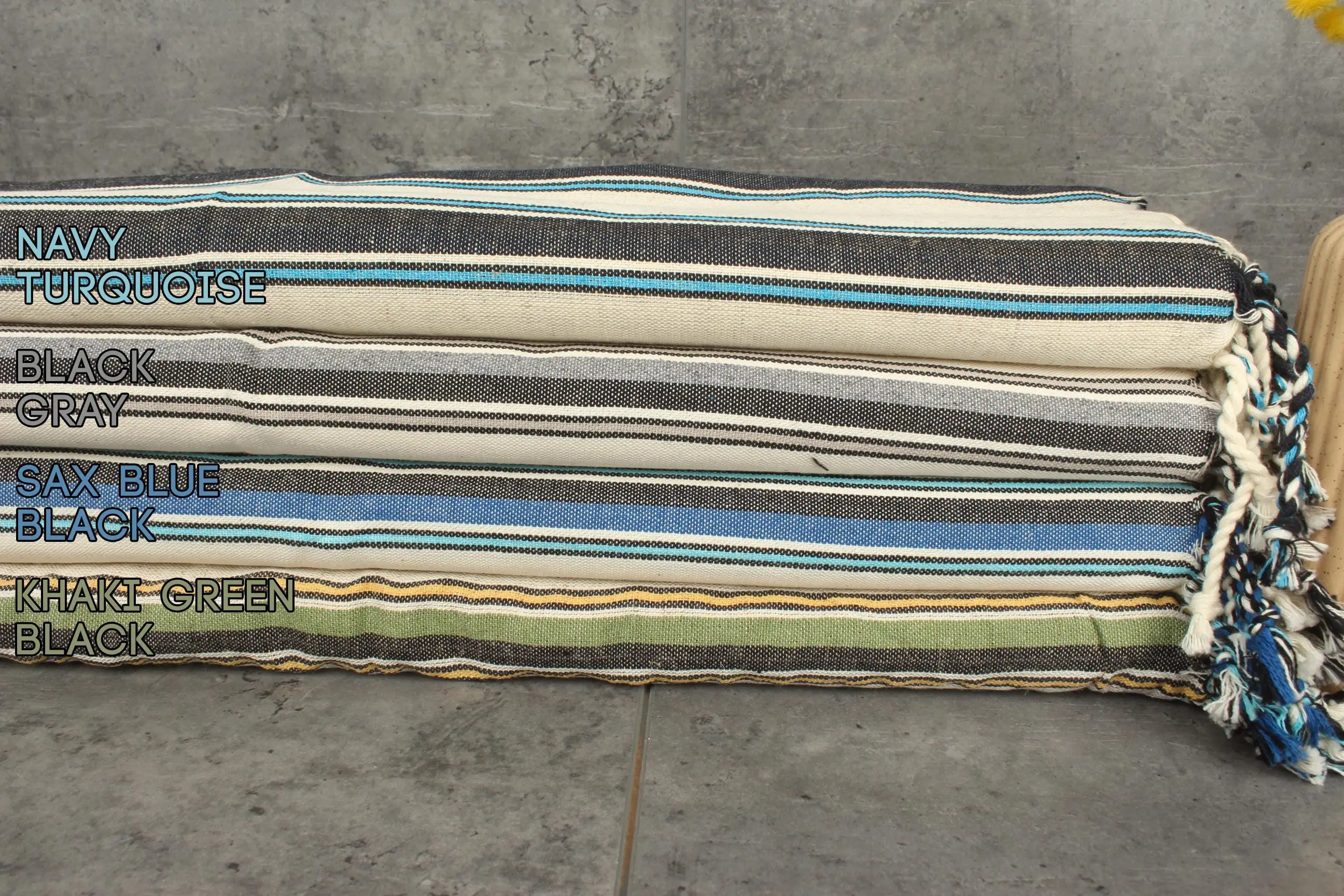 Striped Turkish Cotton Tea Towel Beige, 20x36 Inches - 1