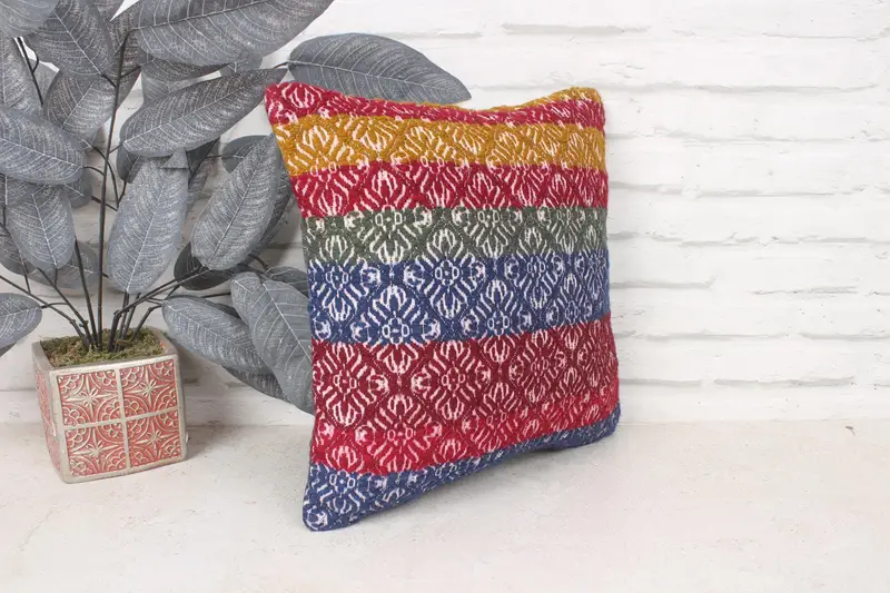 14x14 Red Pillow Case, Ethnic Pillow Sham, Oriental Pillow Case, Vintage Pillow, Pillow for Sofa, Home Decor Pillow, Pillow Sham - 3