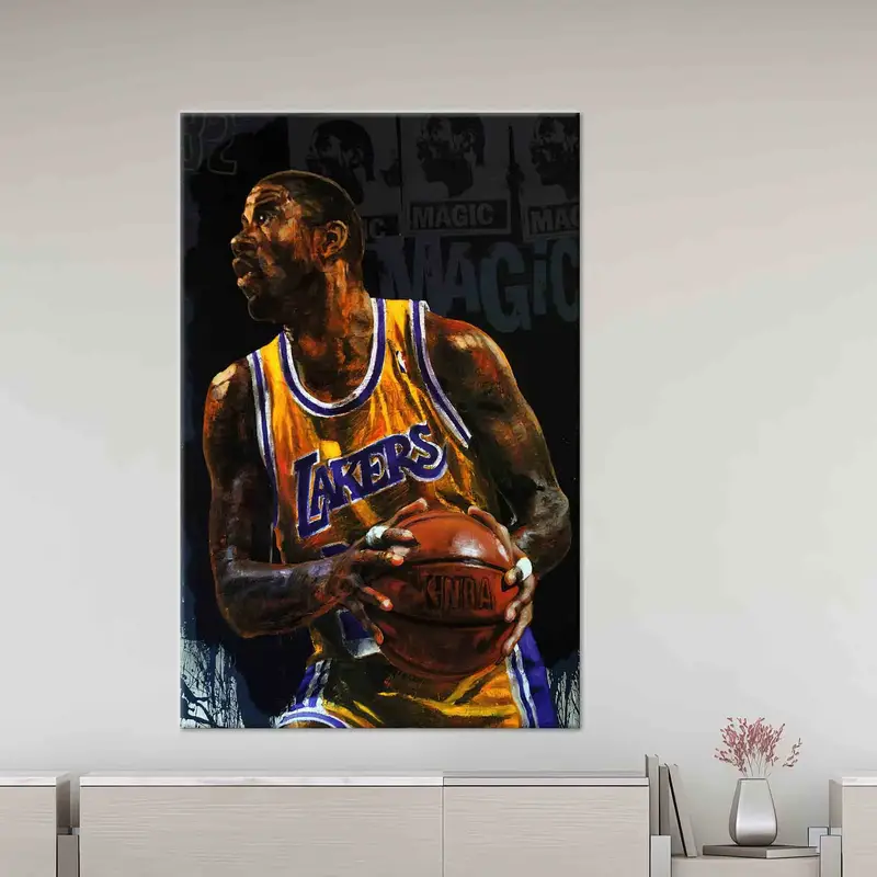 有名なバスケットボール選手のプリントキャンバス: 芸術的なスポーツ装飾