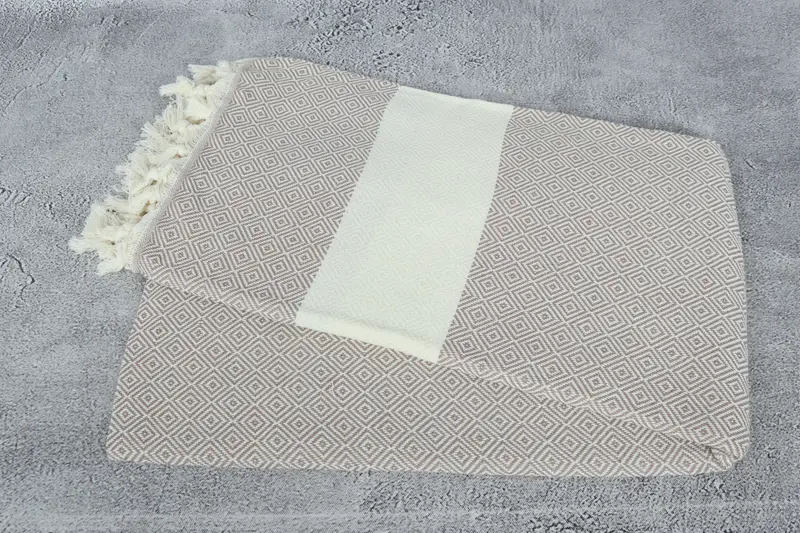 70x40 Cotton Diamond Towel, Sand-free towel, Guest Towel, Quick-dry travel peshtemal towel, Peshtemal, Personalized Beach Towel, Gift For Her - 6
