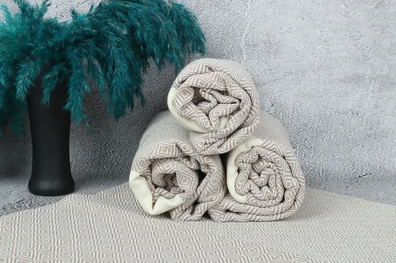 70x40 Cotton Diamond Towel, Sand-free towel, Guest Towel, Quick-dry travel peshtemal towel, Peshtemal, Personalized Beach Towel, Gift For Her - 7