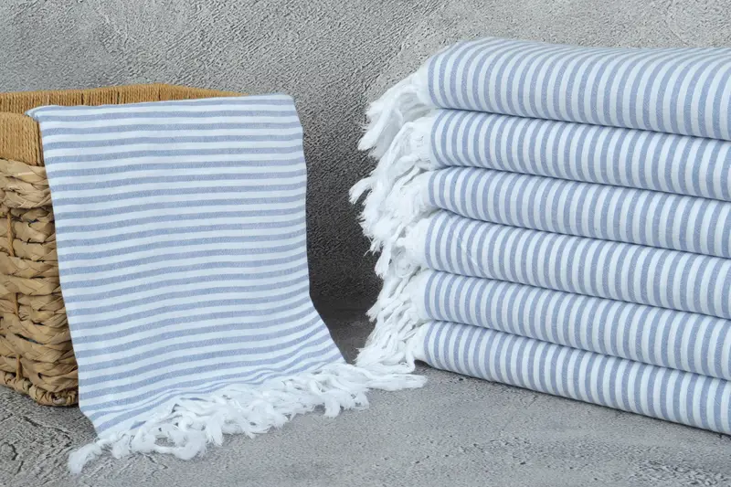 Personalised Gift, Housewarming Gift, Thin and lightweight Turkish peshtemal, 68x36 Cotton Striped Towel, Peshtemal Towel, Custom Wedding Gift - 3
