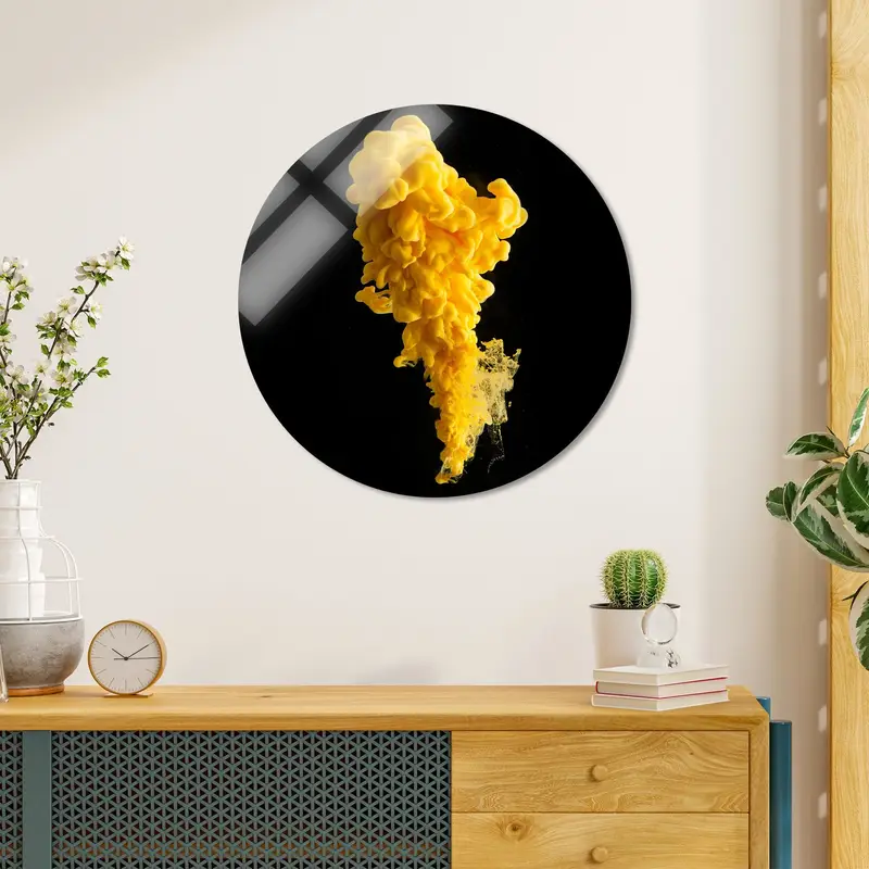 Soyut Siyah ve Sarı Baskılı Kanvas: Modern Sanat Dekoru