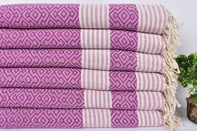 Quick-dry towel, Grandma Gift, Decorative Towel, Gift For Her, Authentic Turkish hammam peshtemal, 68x40 Cotton Diamond Towel, Bridal Shower Favors - 2