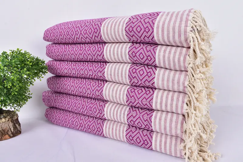 Quick-dry towel, Grandma Gift, Decorative Towel, Gift For Her, Authentic Turkish hammam peshtemal, 68x40 Cotton Diamond Towel, Bridal Shower Favors - 3
