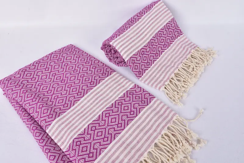 Quick-dry towel, Grandma Gift, Decorative Towel, Gift For Her, Authentic Turkish hammam peshtemal, 68x40 Cotton Diamond Towel, Bridal Shower Favors - 7