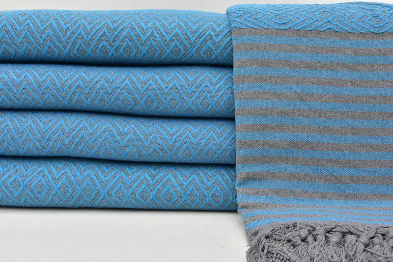 Custom Blanket, 104x80 Linen Diamond Towel, Customized Turkish Blanket, Personalized Gifts, Wedding For Favor, Bridesmaid Gifts, Turkish Bedcover - 1