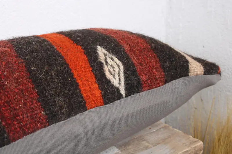 Vintage Kilim Pillow, Vintage Pillow, Vintage Kilim Throw Pillow, Outdoor Throw Cushion Cover, Pillow Sham, 12x43 Red Pillow Case - 6