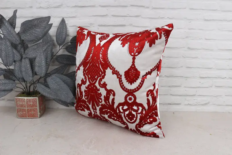 Boho Throw Pillow, Armchair Cushion, Vintage Kilim Throw Pillow, Home Decor Pillow, Pillow for Sofa, 20x20 Red Pillow Cover, Pillow Case - 4