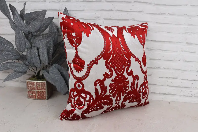 Boho Throw Pillow, Armchair Cushion, Vintage Kilim Throw Pillow, Home Decor Pillow, Pillow for Sofa, 20x20 Red Pillow Cover, Pillow Case - 3