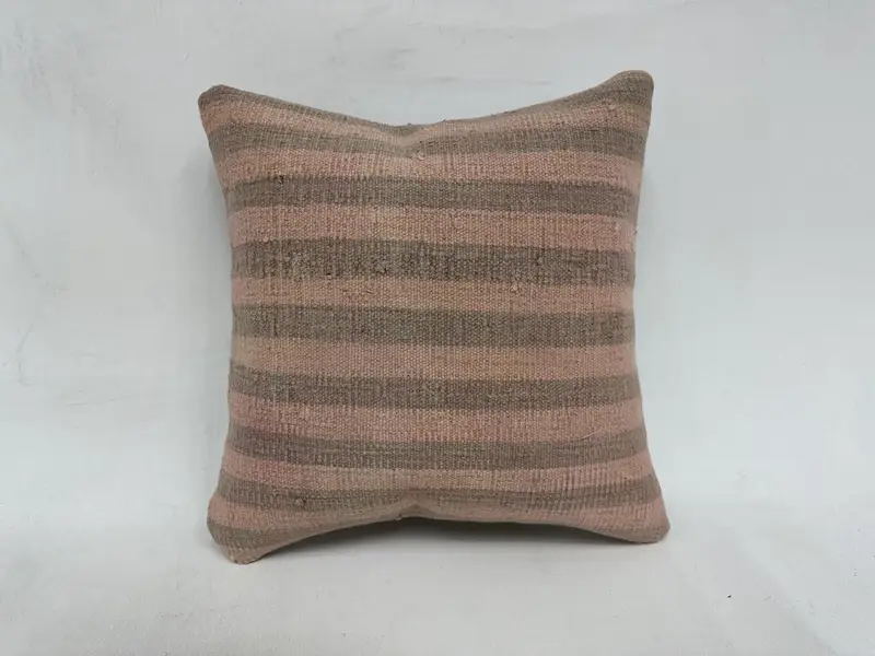 Kilim Pillow, Pillow for Couch, Pillow, Boho Chic Pillow Sham, Tribal Pillow Case, Vintage Pillow, 16x16 Beige Pillow, Tribal Pillow Cover - 1