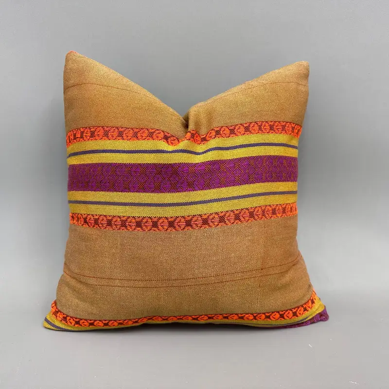 Kilim Cushion Sham, Crochet Pattern Pillow, Vintage Kilim Pillow, Living Room Throw Pillow, 18x18 Beige Cushion, Handmade Kilim Cushion, Cushion - 1
