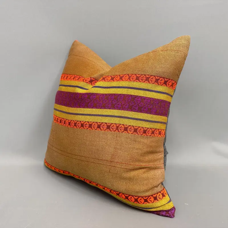 Kilim Cushion Sham, Crochet Pattern Pillow, Vintage Kilim Pillow, Living Room Throw Pillow, 18x18 Beige Cushion, Handmade Kilim Cushion, Cushion - 3