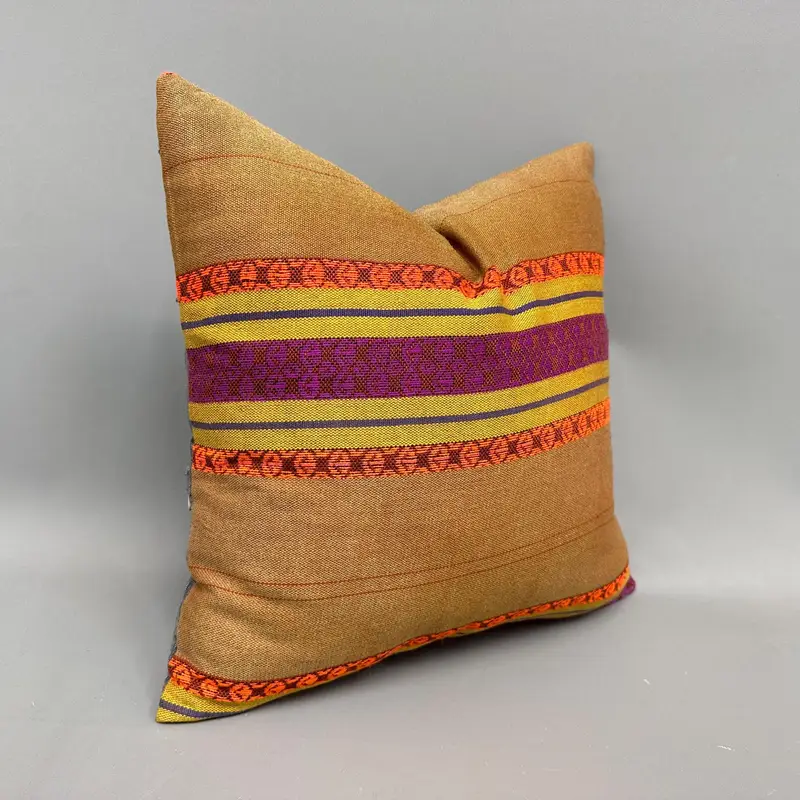 Kilim Cushion Sham, Crochet Pattern Pillow, Vintage Kilim Pillow, Living Room Throw Pillow, 18x18 Beige Cushion, Handmade Kilim Cushion, Cushion - 2