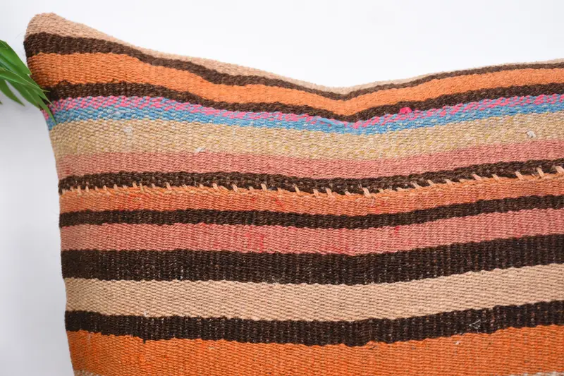 20x20 Beige Cushion, Vintage Kilim Throw Pillow, Vintage Kilim Pillow, Ottoman Pillow, Turkish Pillow, Art Deco Pillow Sham, Cushion Cover - 2