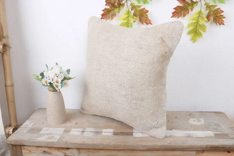 Home Decor Pillow, Cushion Case, Sofa Bolster Pillow Cover, Kilim Pillow Cover, 16x16 White Pillow, Boho Pillow Sham Cover - 4