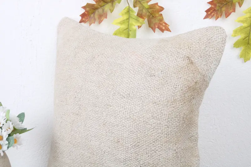 Home Decor Pillow, Cushion Case, Sofa Bolster Pillow Cover, Kilim Pillow Cover, 16x16 White Pillow, Boho Pillow Sham Cover - 5