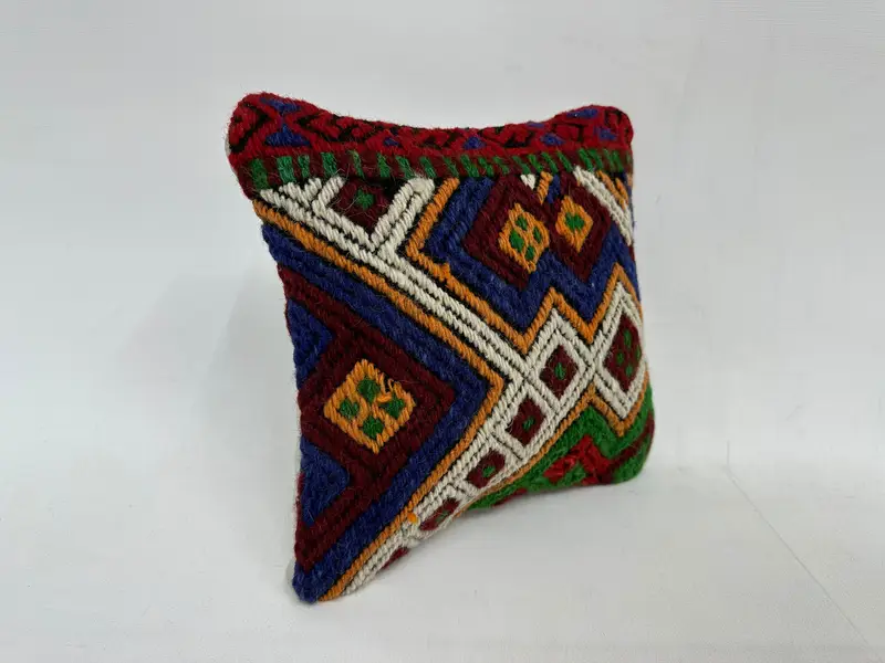 Interior Designer Pillow, 12x12 Blue Cushion, Kilim Pillow, Cushion Case, Southwestern Pillow, Kilim Pillow Cover, Nomadic Pillow - 3