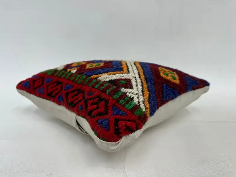 Interior Designer Pillow, 12x12 Blue Cushion, Kilim Pillow, Cushion Case, Southwestern Pillow, Kilim Pillow Cover, Nomadic Pillow - 6