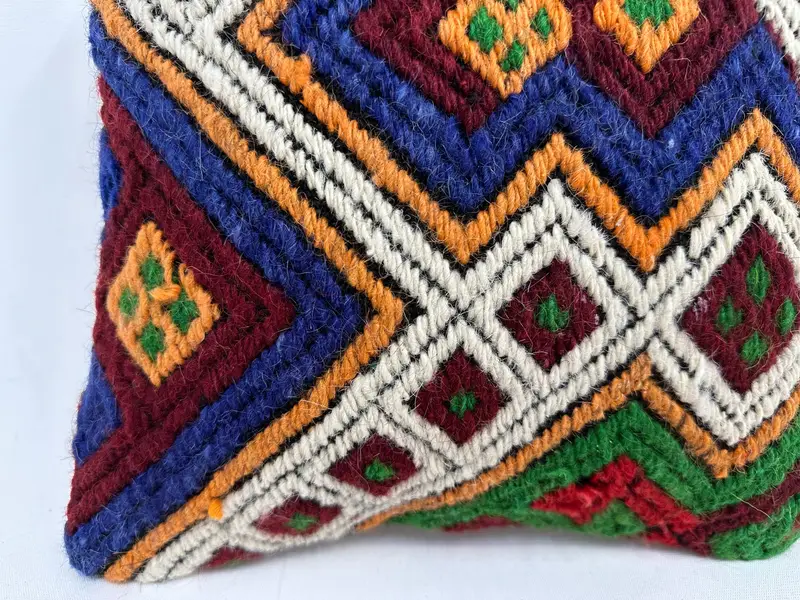 Interior Designer Pillow, 12x12 Blue Cushion, Kilim Pillow, Cushion Case, Southwestern Pillow, Kilim Pillow Cover, Nomadic Pillow - 2